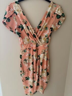 DNA couture peach floral dress
